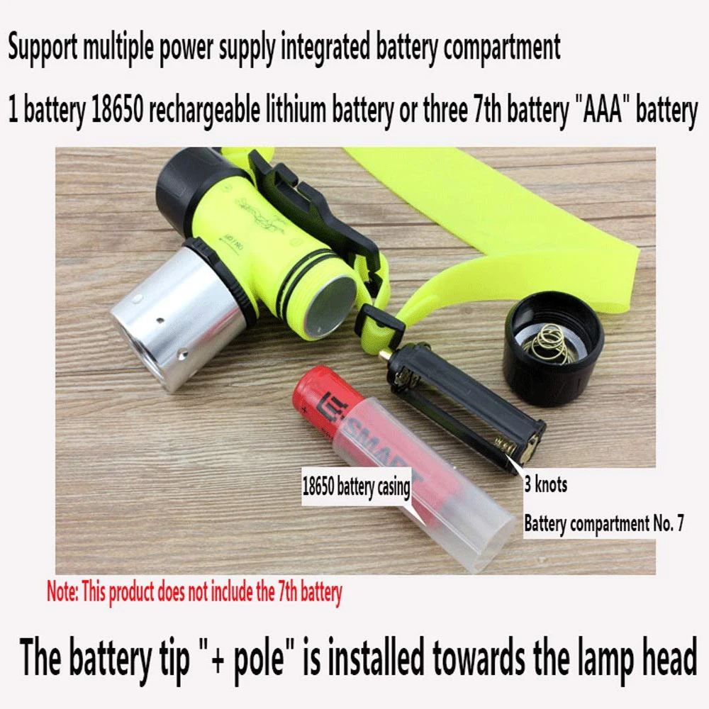 Lightingview 1800LM Супер Яркий T6 LED AAA/18650 налобный фонарь для плавания и дайвинга