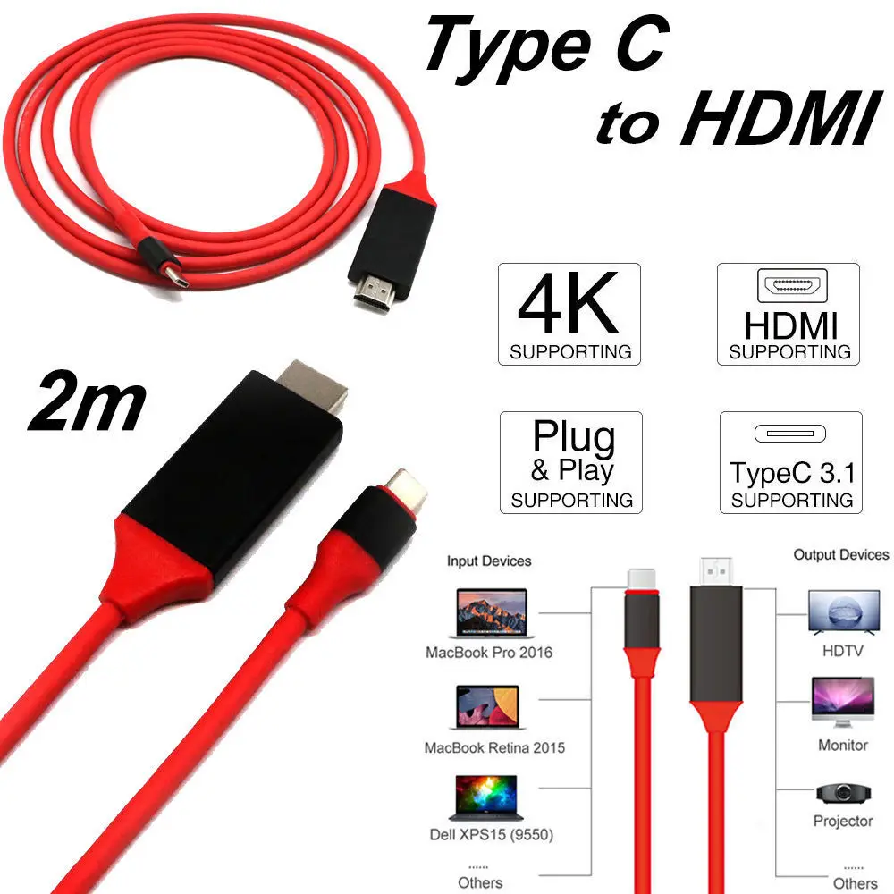 Высокое качество 2M Type C к HDMI/кабель USB 3 1 HDMI 4K высокоскоростной адаптер