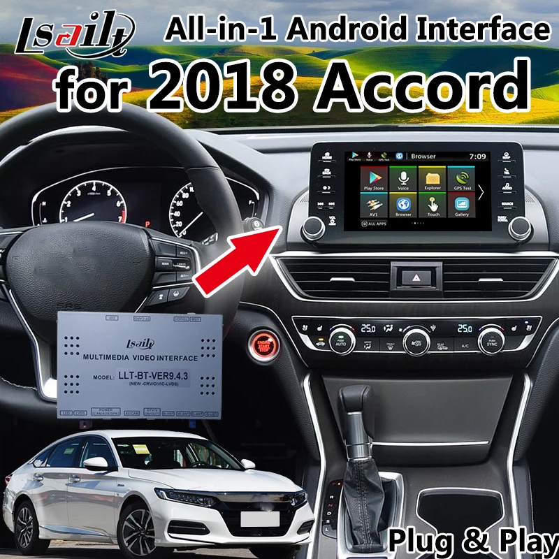 Все в одном подключи и работай Android GPS навигатор для 2018 Honda Accord встроенный