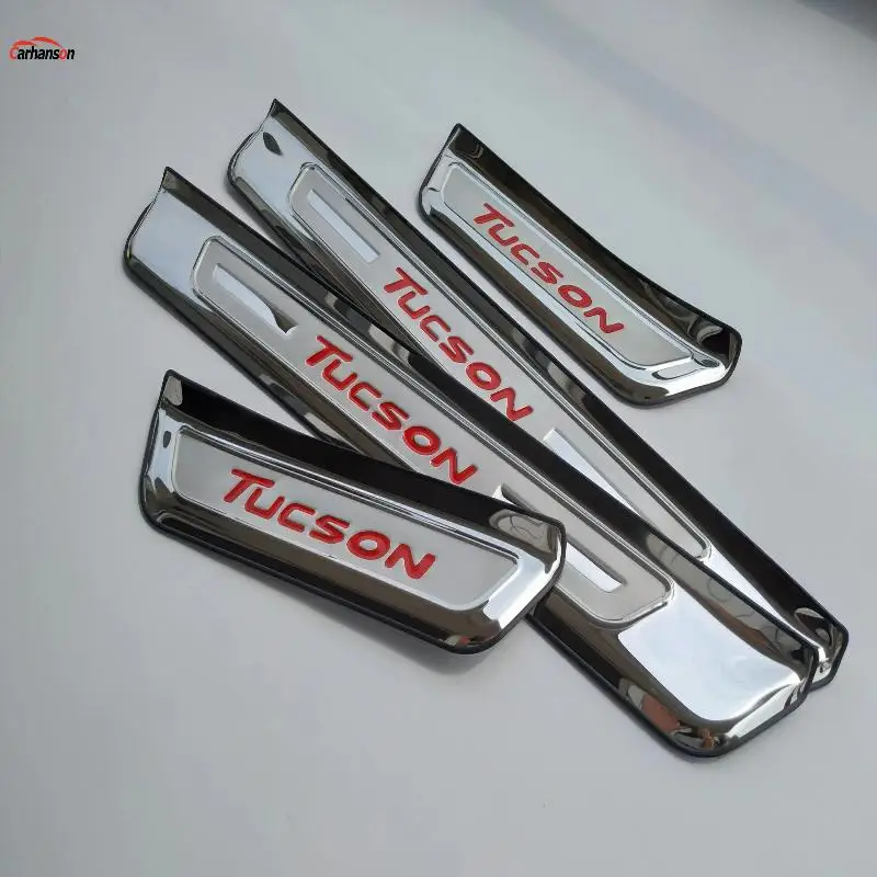 Для стайлинга автомобилей hyundai Tucson, аксессуары, защита порога, накладки из нержавеющей стали, наклейки на педали двери