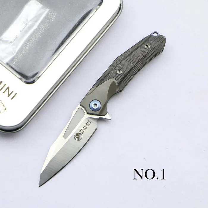 N0.1 VENOM mini M390 стальной титановый сплав складной нож из циркониевого сплава, нож для ключей, дамские инструменты, маленький складной нож, инструменты для улицы - Цвет: N0.1