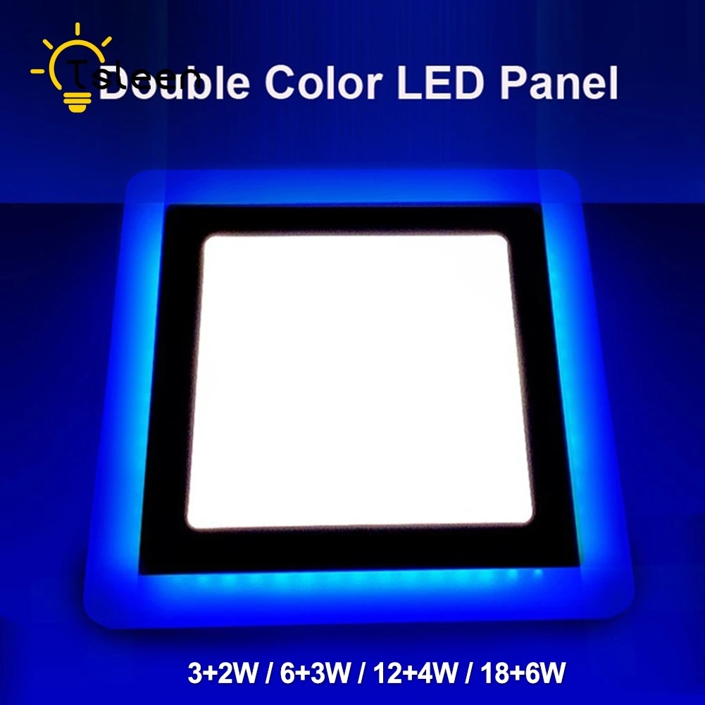 Recessed Square TSLEEN 110 В точечный светодиодный 220 В квадратные современные светодиодные потолочные лампы круглые встраиваемые энергосберегающие 3+ 2 Вт светодиодный панельный светильник SMD 2835 - Цвет корпуса: Recessed Square