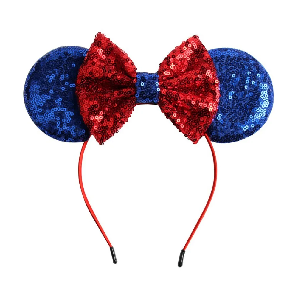 5 шт./лот повязка на голову с бантом и ушками блестками головные уборы ручной