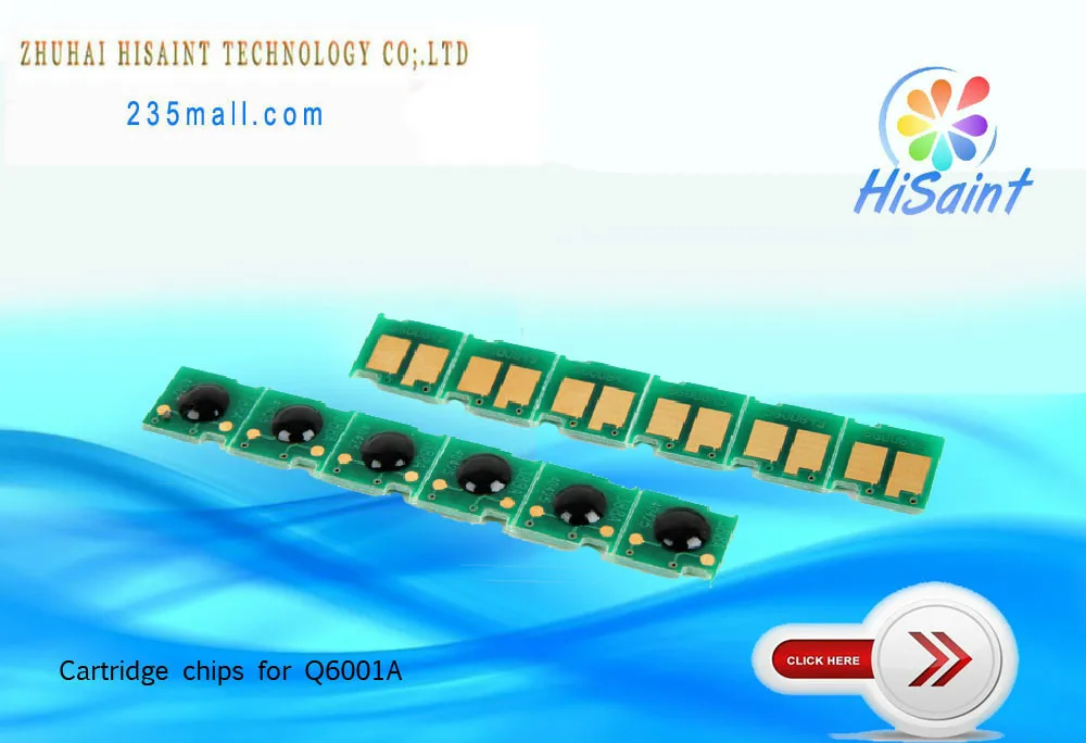 Q6001A тонер-картридж чип для HP Цвет LaserJet 1600/2600N/2605/124a CM1017 синие фишки голубой |