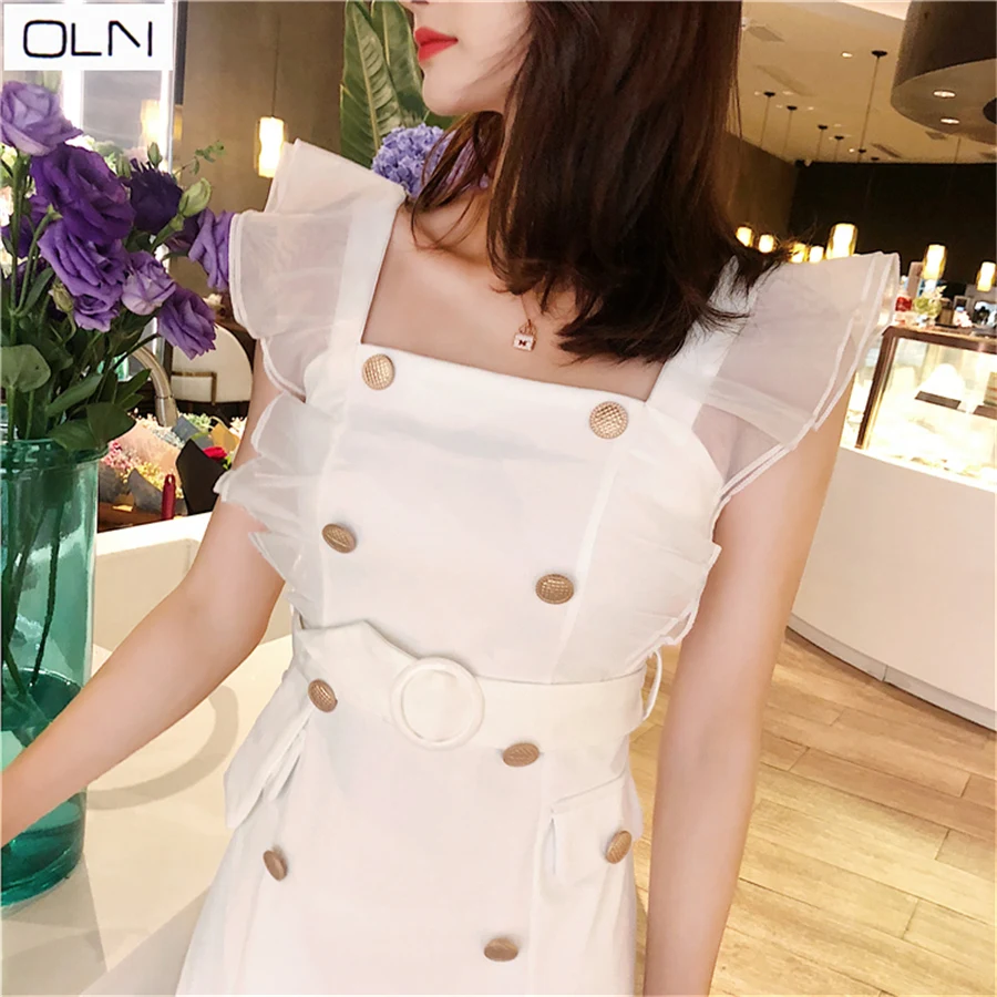 Vestidos платье OLN Новое модное корейское женское с разрезом для женщин | Женская