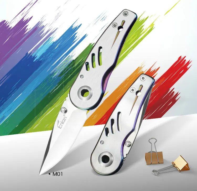 Карманный нож ENLAN Rainbow Походный для выживания маленькие складные ножи лезвие 8cr13mov