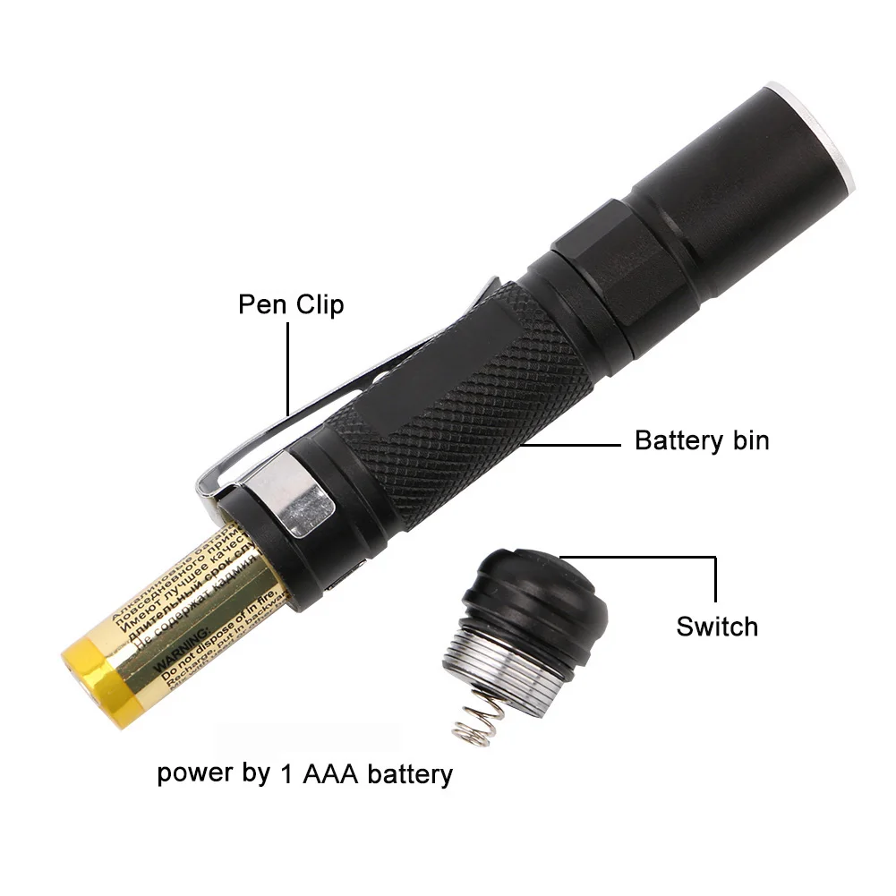 Портативный мини светильник XPE со светодиодной подсветкой карманный фонарь