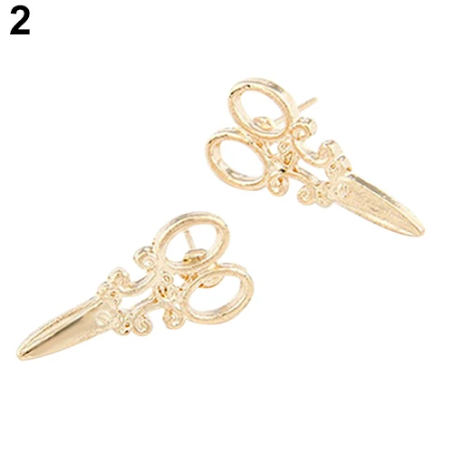 Unique Scissors Shape Design Punk Female Earring Girls Ear Stud Earrings for Women 2020 Brincos Fashion Jewelry Gift Wholesale | Украшения