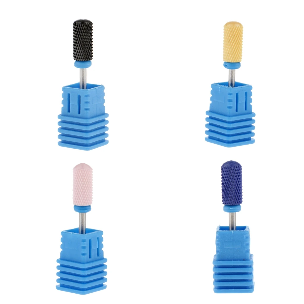 

Pro Ceramic Nail Drills Bit For Cuticle Clean Gel Remove Nail Salon Manicure Pedicure Use Medium Grit, 4 Color Choose