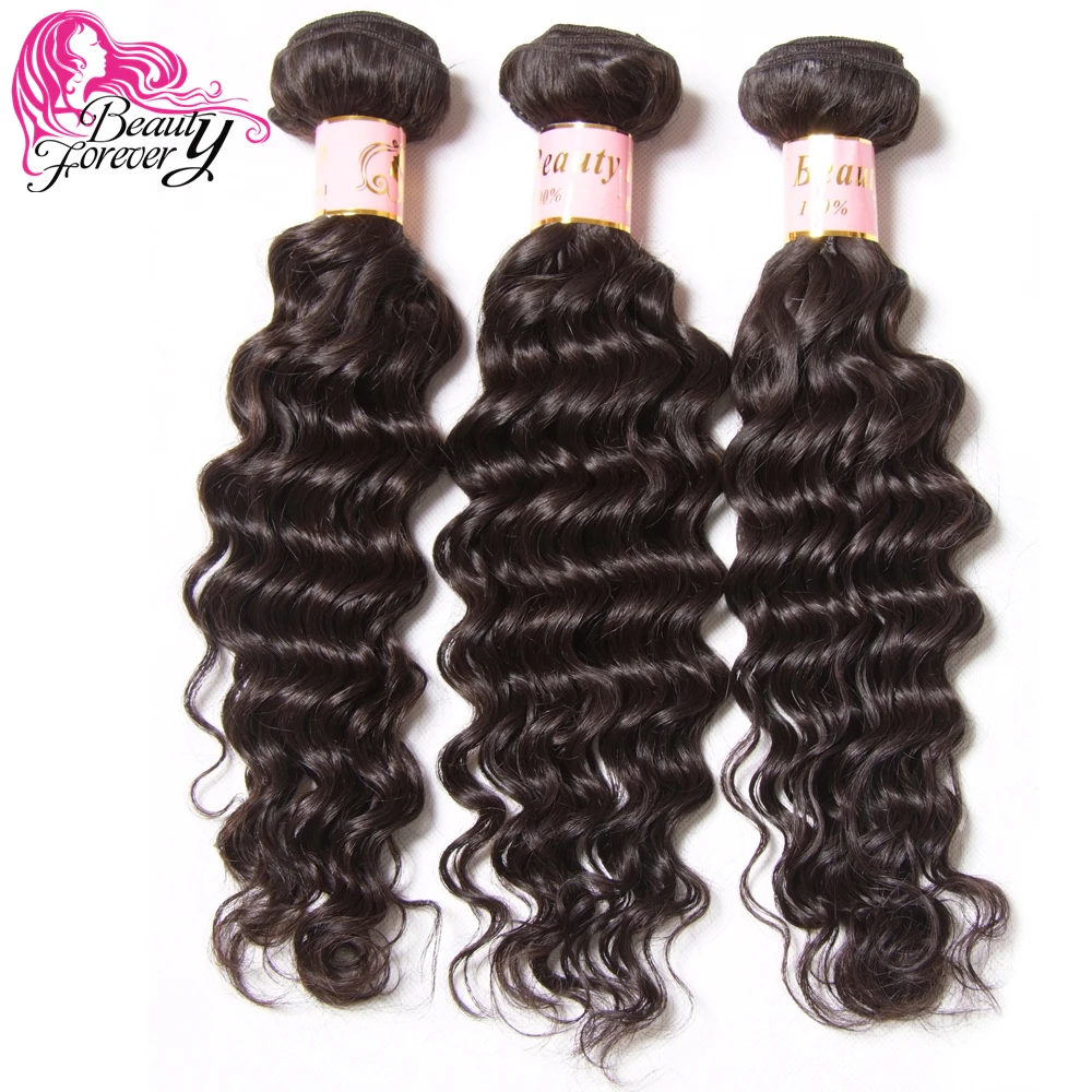 Beauty Forever индийские волосы глубокая волна натуральные кудрявые пучки волос Remy 1 шт.