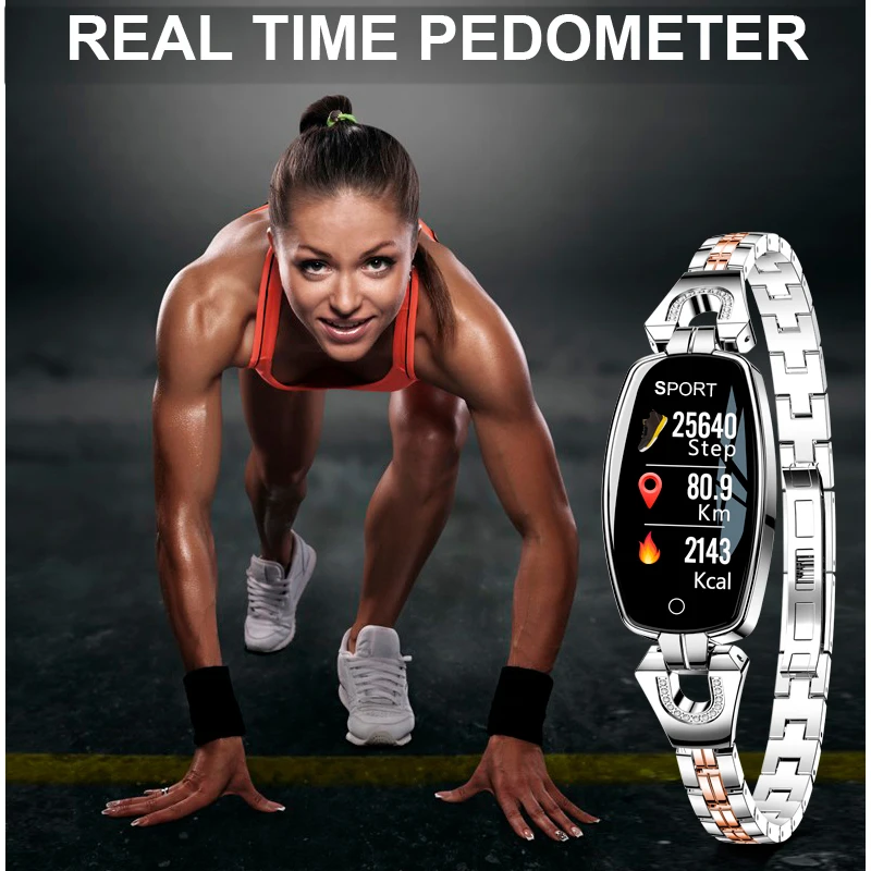 Женские Смарт часы H8 умный Браслет Монитор артериального давления пульса фитнес