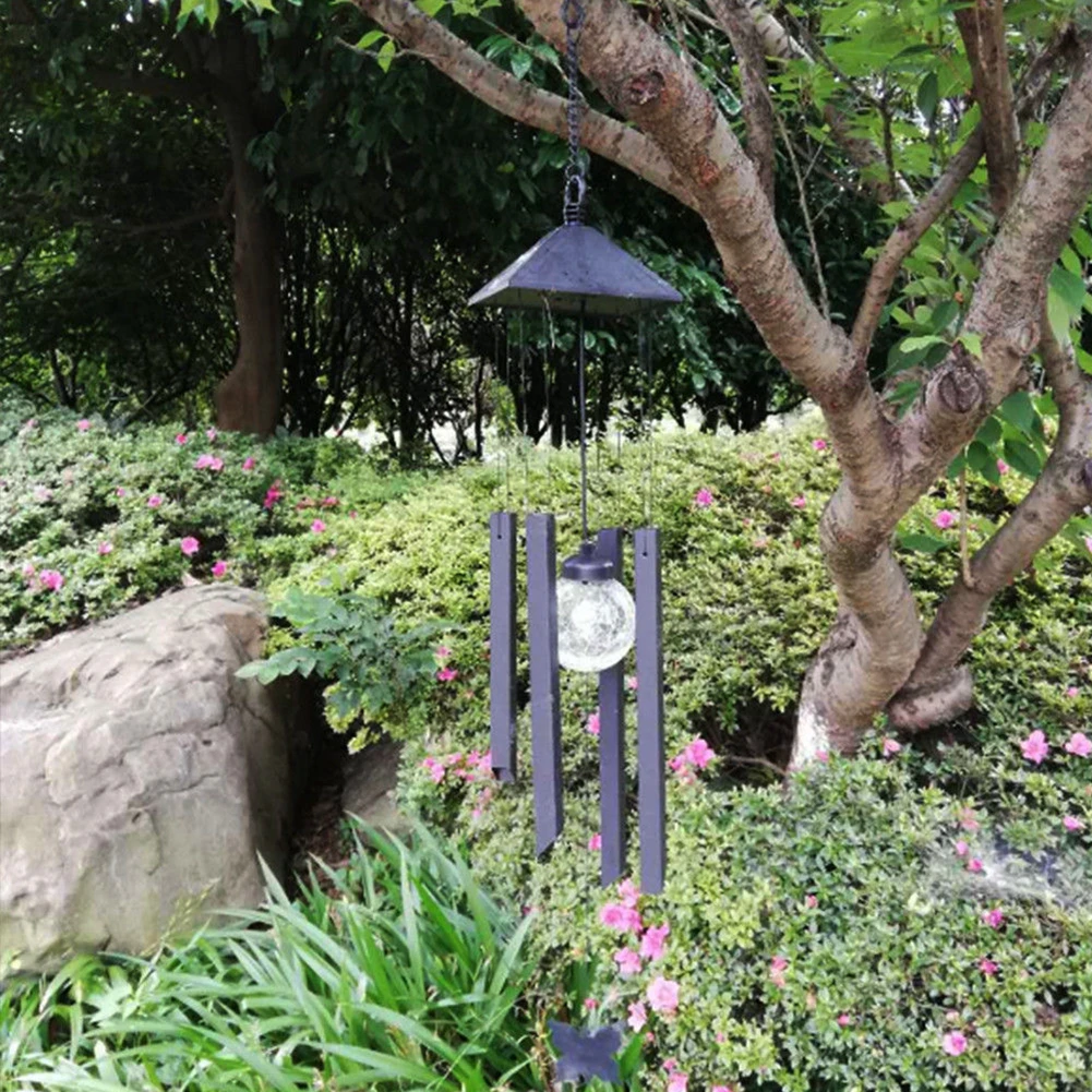 Chandelier Color Changing Yard Outdoor Decoration Solar Powered Light Park Garden Wind Chimes Led | Дом и сад