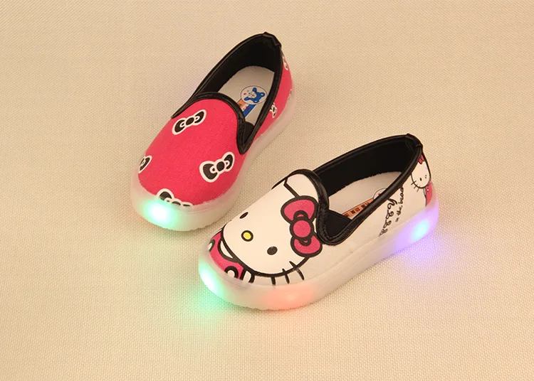 Детское Mickey Kitty обувь с светодиодный свет; детские носки; носки