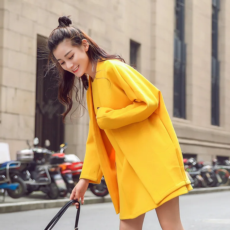 Новый 2017 Весна Желтый Пространства Вата женская Набор Женская Мода Твердые