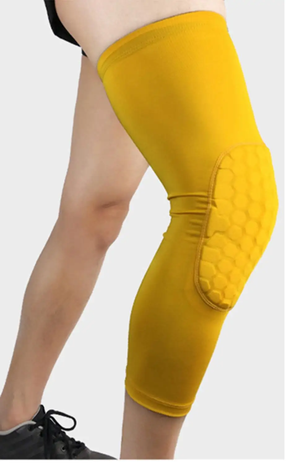 Yellow 1 шт сотовый спортивный безопасный волейбольный баскетбольный наколенник Компрессионные носки наколенники - Цвет: Yellow