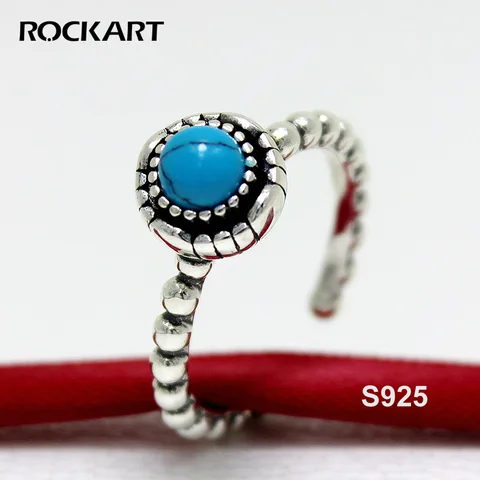 Серебряное кольцо 925 пробы в стиле ретро с черным агатом и бирюзой