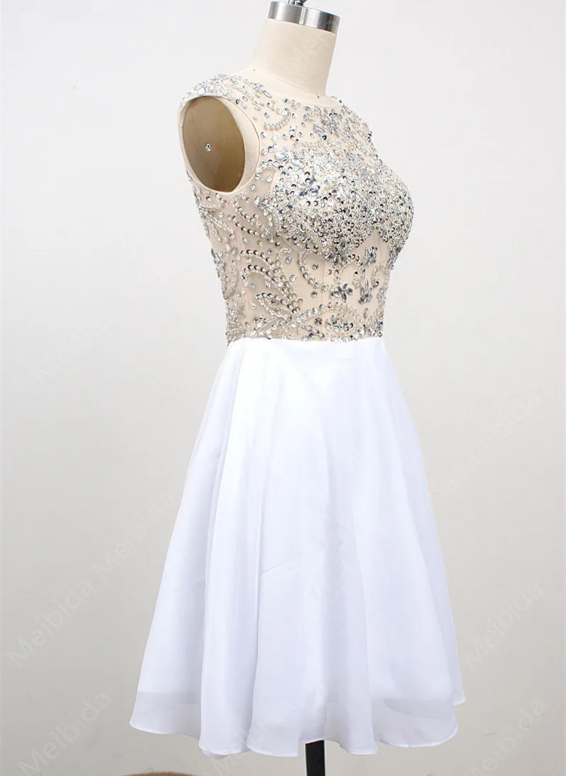 Реальная Картина Коктейльные Платья 2016 Короткие Белые Выпускные Новое Прибытие