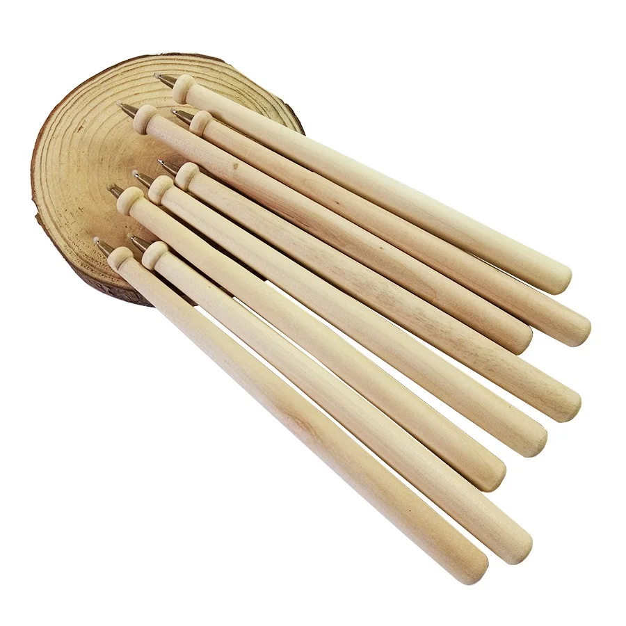 

20 Pcs/lot Natural Minimalist Style Wooden Ballpoint Pen Long Wood Sweet Gift Pens Office School Supplies Wholesale