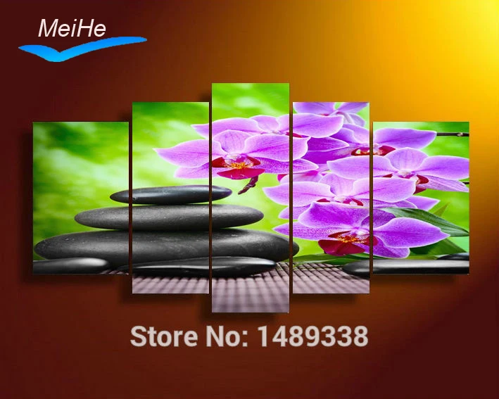 5 P картина в раме масло орхидеи Картина на холсте текстурированный реферат