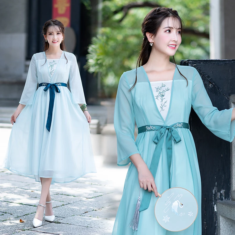 

Китайская древняя фея, костюмы для косплея, женское летнее корейское танцевальное платье, традиционная Восточная одежда для женщин