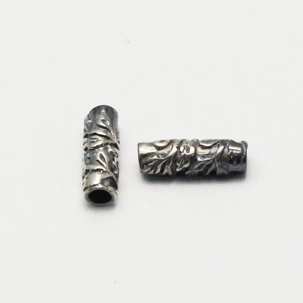 Beadsnice 925 серебряные бусины в форме трубки Уникальные ювелирные изделия из