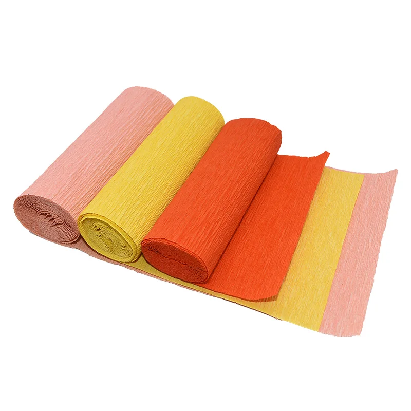 250cm*10/15/25/50 cm Crinkled Crepe Paper Gifts Flower Wrapping Wedding Festive Party Decoration DIY Fold Scrapbooking Crafts