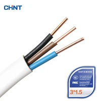 chnt wire and cable mounted parallel flat copper wire three core jacket line bvvb 3 1 5 square 100 meters