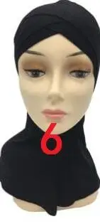 6black 12 шт./пакет можете выбрать цвета чистого хлопка двойной крест мусульманский головной убор ниндзя исламский шарф( смешанных цветов, если нет сообщения - Цвет: 6black