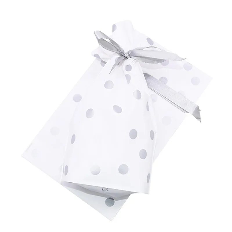 silver dots 5 шт./лот милый галстук-бабочка полоса горошек печенье конфеты подарочные сумки конфеты печенье закуски выпечка посылка сумка фестиваль события вечерние принадлежности - Цвет: silver dots