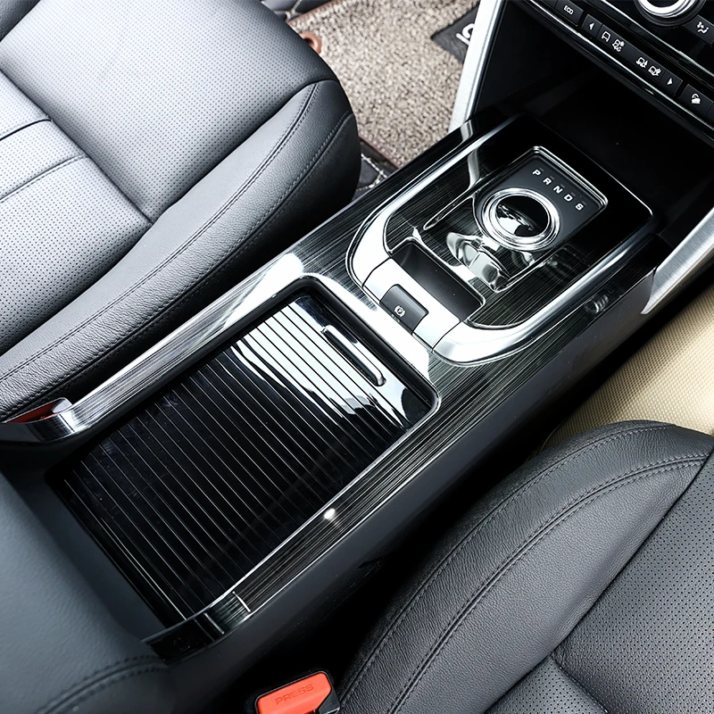 For Land Rover Discovery Sport 2015-17 Car Accessories Stainless Steel Black Brushed Inner Center Console Gear Shift Frame Trim |