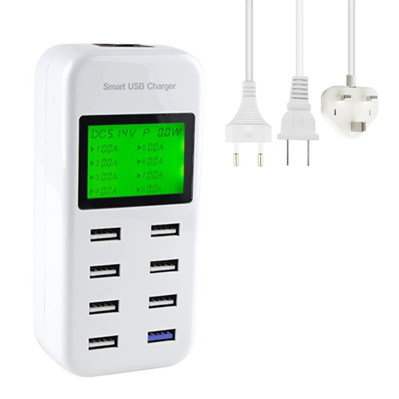 Умное зарядное устройство INGMAYA с 8 USB портами ЖК дисплей быстрая зарядка 3 0