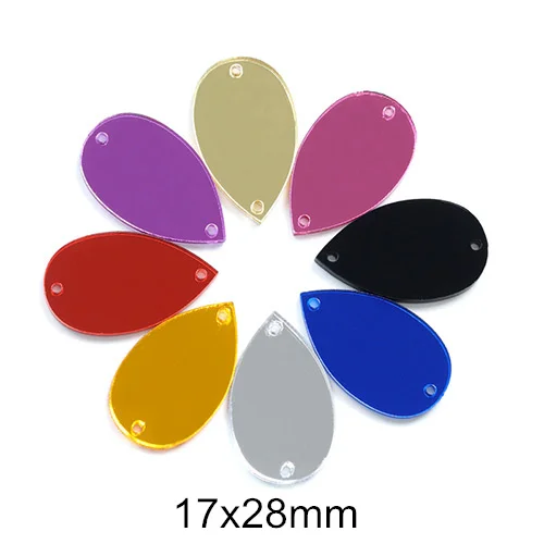 Mix Color-33 37 форм 50 шт разноцветные акриловые зеркальные пришивные стразы с плоской задней стороной для шитья камней с отверстиями для DIY блестящей одежды B1131 - Цвет: Mix Color-33