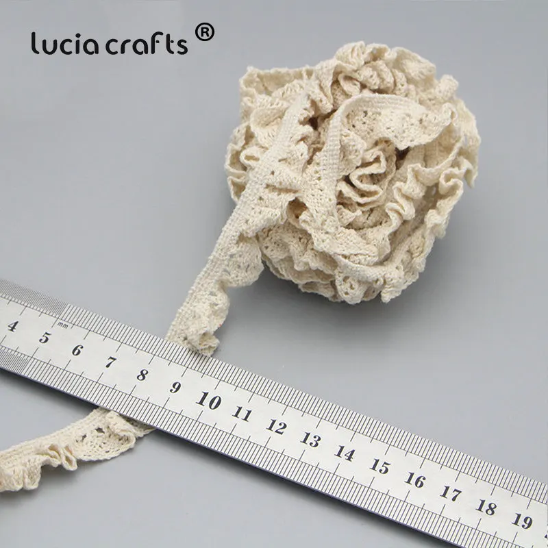 Lucia crafts 2y/6y отделка слоновой кости Хлопок крючком кружева ленты одежда швейная ткань материал DIY аксессуары ручной работы N0105