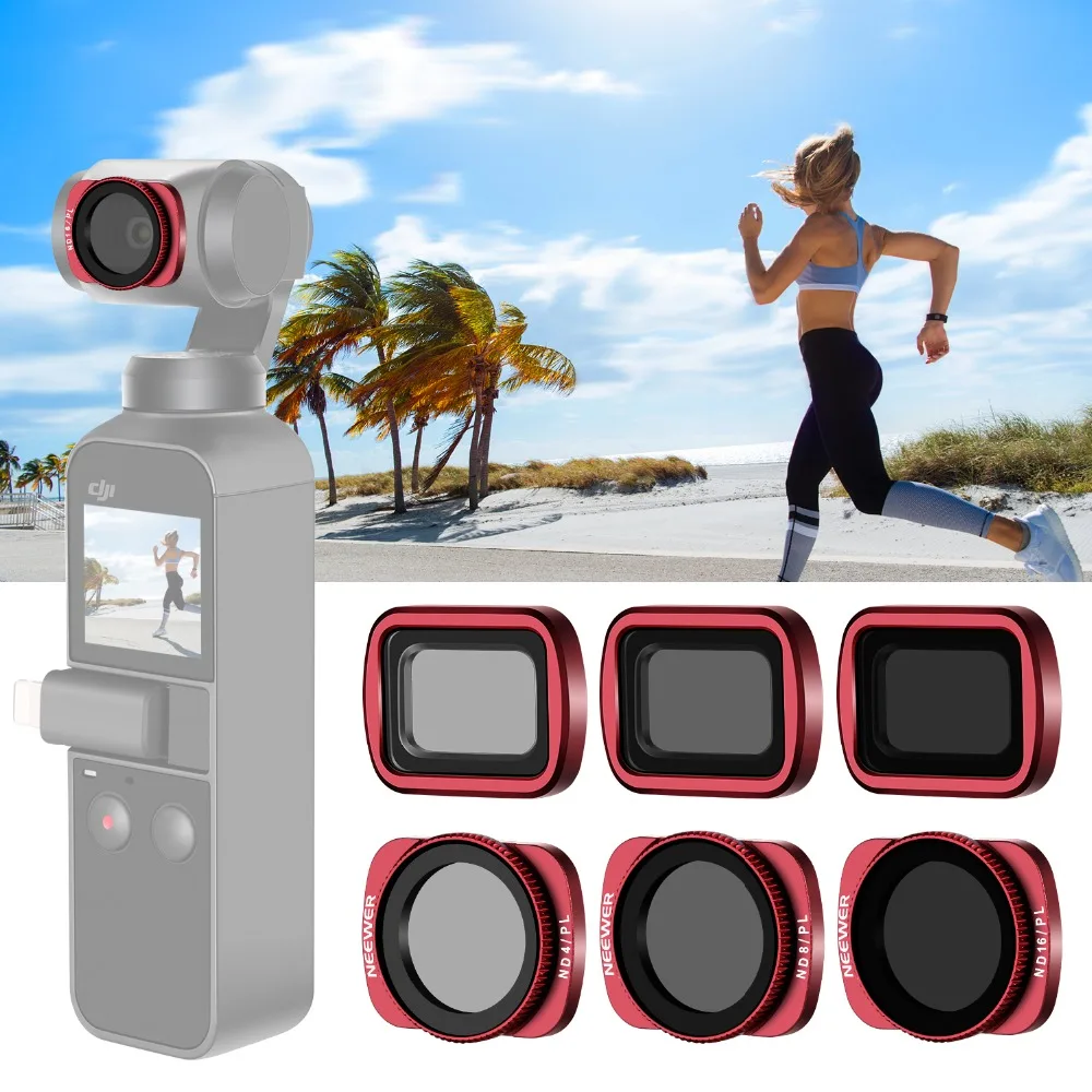 Набор Магнитных фильтров Neewer для объектива камеры DJI Osmo Pocket включает фильтры ND4 ND8