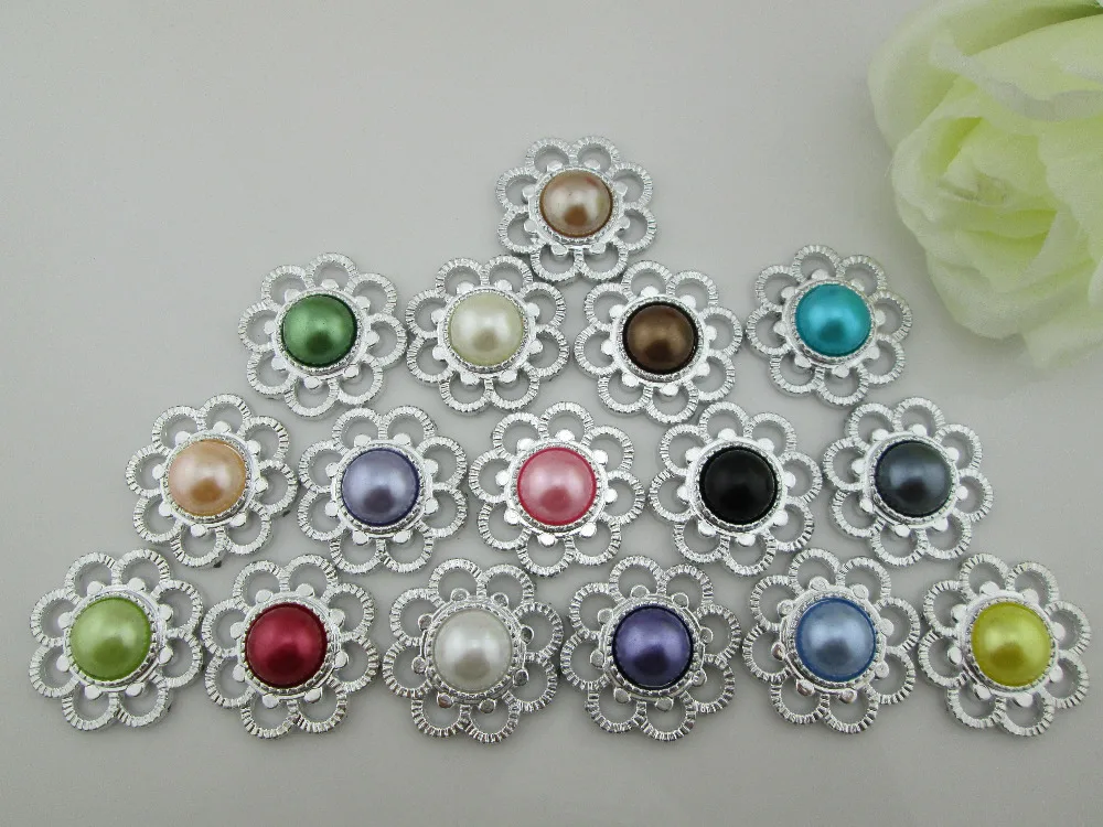 20 шт. разноцветные пластиковые пуговицы Стразы с жемчугом | Дом и сад