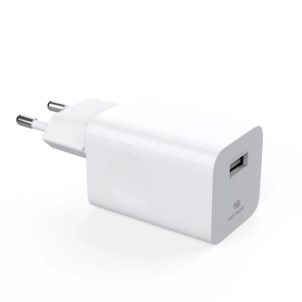 White EU Plug KEYSION 24 Вт Быстрая зарядка 3,0 USB зарядное устройство для samsung Xiaomi huawei Быстрая зарядка QC 3,0 зарядное устройство для мобильного телефона для iphone - Тип штекера: White EU Plug