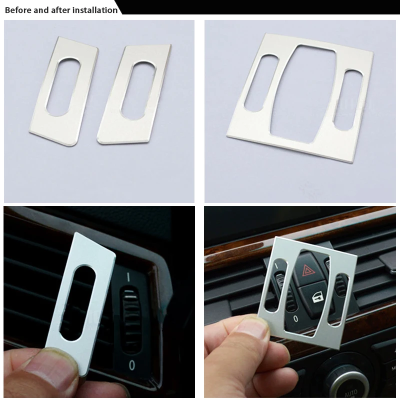 Aluminum Alloy Stickers For BMW 5 Series E60 E61 M Sports Center Console Dashboard Air Vent Outlet Frame Covers Accessories | Автомобили и