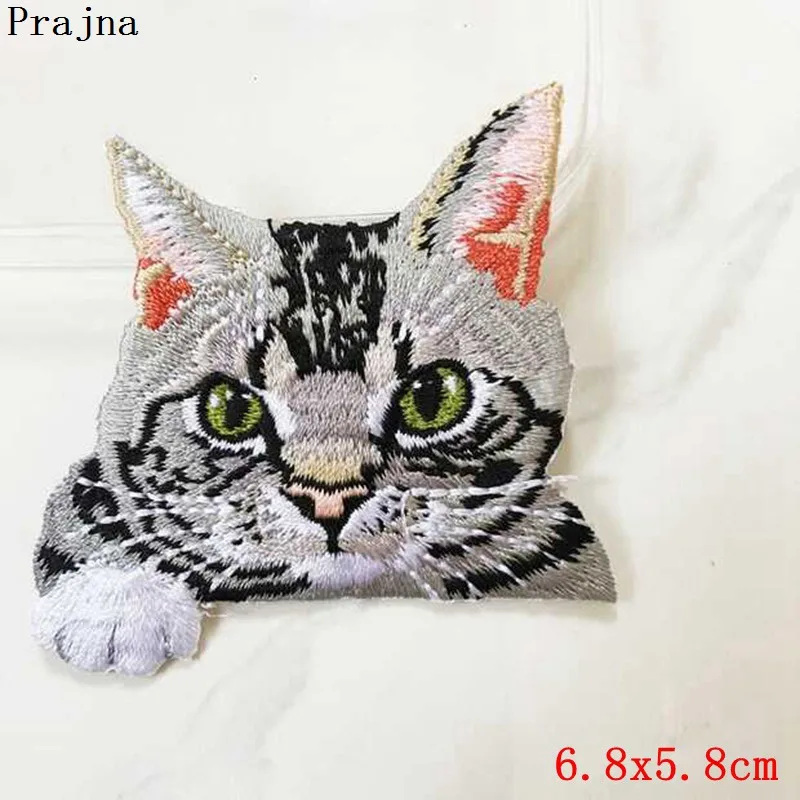 Патчи Prajna с милыми животными котами Мультяшные патчи наклейки на одежду рисунком