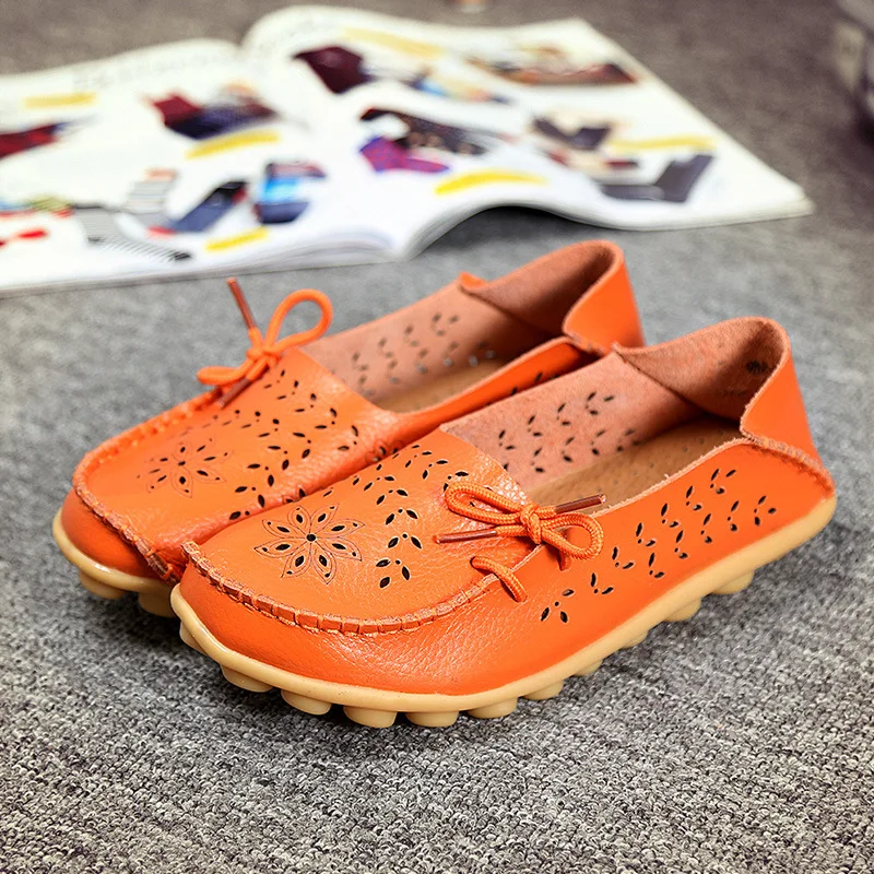 Женская обувь на плоской подошве женская из натуральной кожи Лоферы без застежки