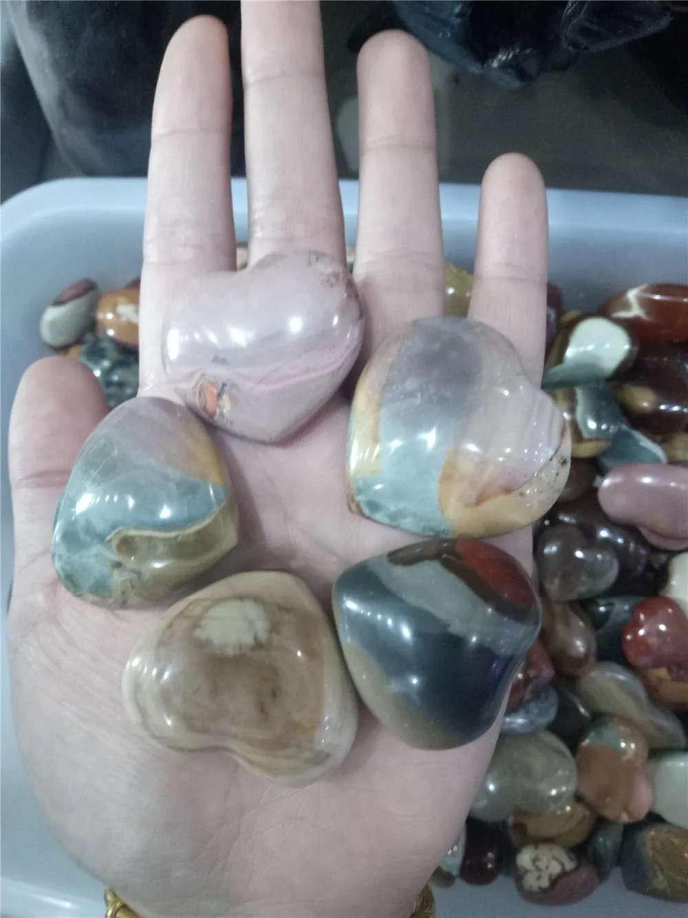 5 шт. натуральный камень океана сердце рейки целебные кристаллы в форме камня для