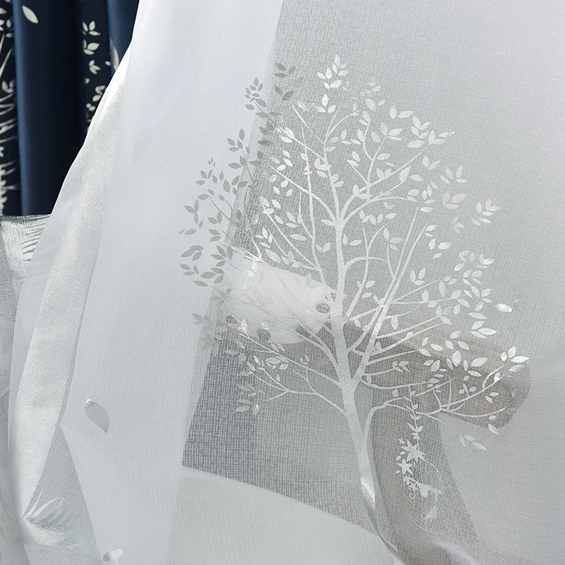 Льняные затемняющие шторы для гостиной современные печатные оконные из органзы