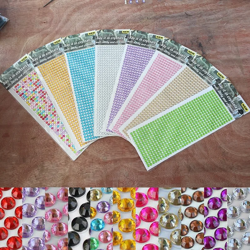 900 шт/бумага 4 мм цветные стразы наклейки аксессуары для телефона/ПК/автомобиля DIY