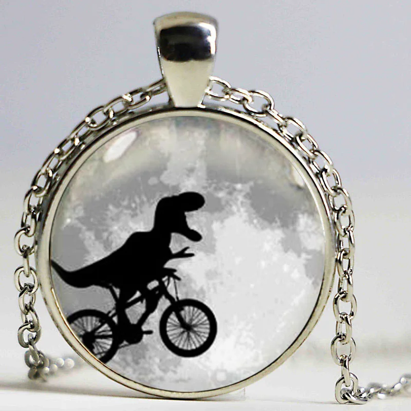 Винтажное ожерелье подвеска в виде мотоцикла с динозавром 1 шт.|vintage necklace|necklace