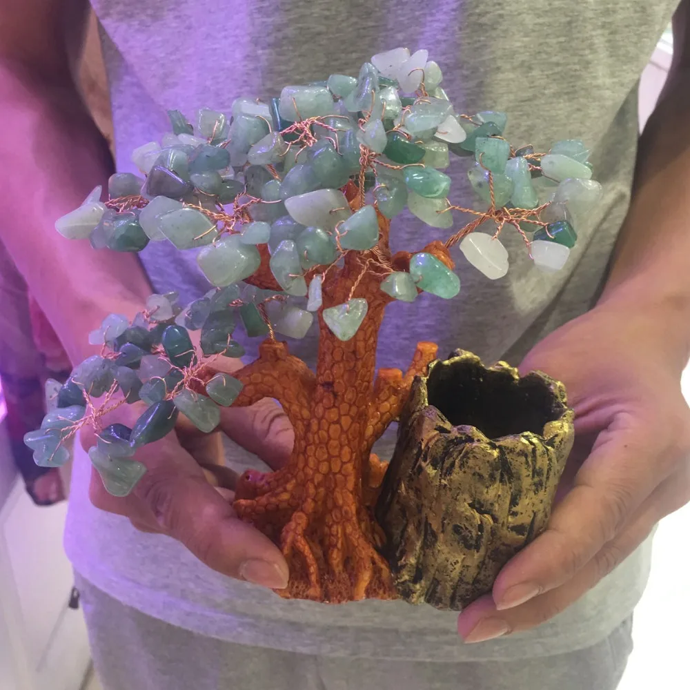 

Penholder - AVENTURINE Crystal Quartz Gemstone Bonsai Lucky Tree