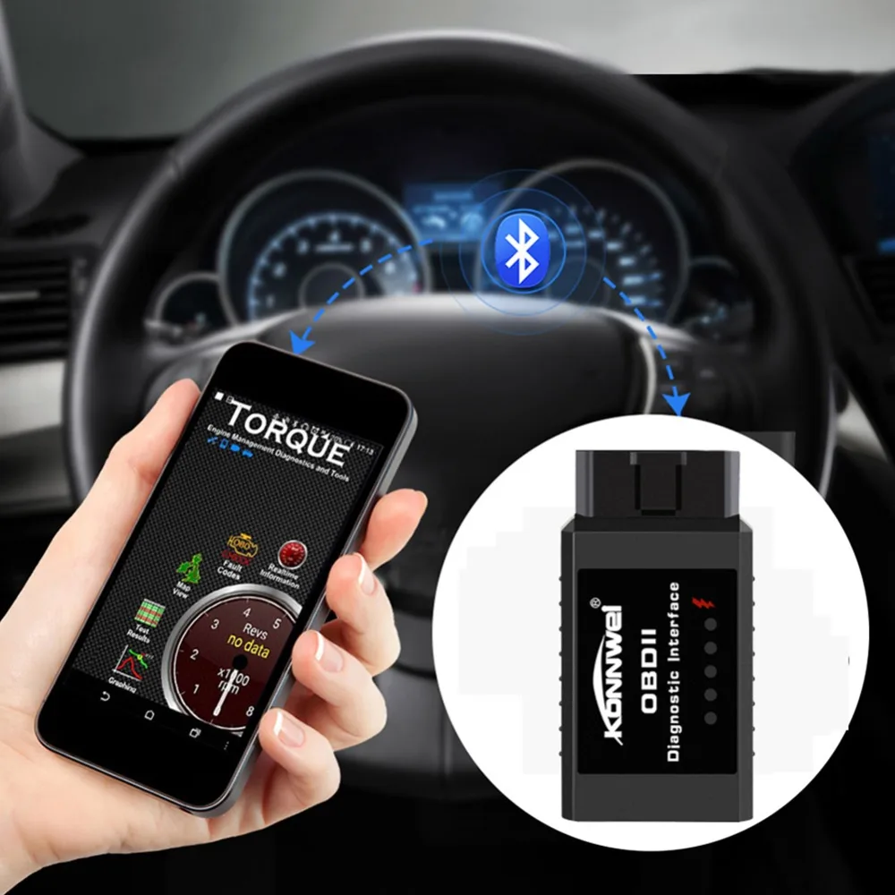 KONNWEI KW910 ELM327 Bluetooth OBD2 считыватель кодов двигателя сканер автомобильный