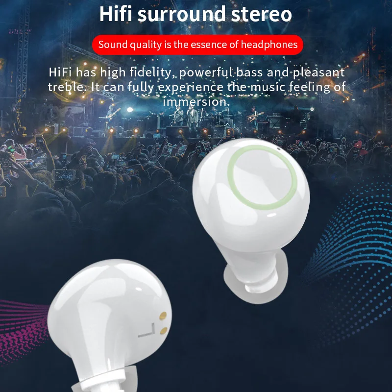Беспроводные наушники TWS с сенсорным экраном и отпечатком пальца S10 Bluetooth 5,0 IPX6, водонепроницаемые, Hi-Fi, объемные стерео мини-наушники, гарнитура