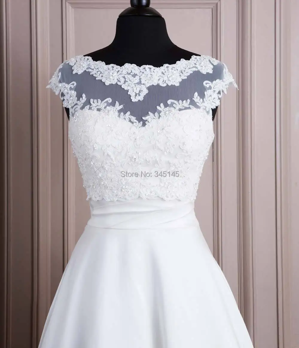 Высокое качество Белый Тюль с аппликацией бисера свадебное болеро Свадебная
