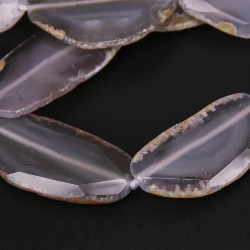 

Approx 6PCS,Polished Raw Large Size Natural Achate Long Faceted Slab Slice Loose Beads,Full Strand,for Pendant Necklace,58-65mm