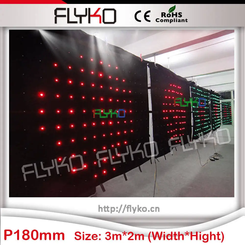 Flyko складной светодиодный видео занавес с 52 видами ткани цвет и Индивидуальный
