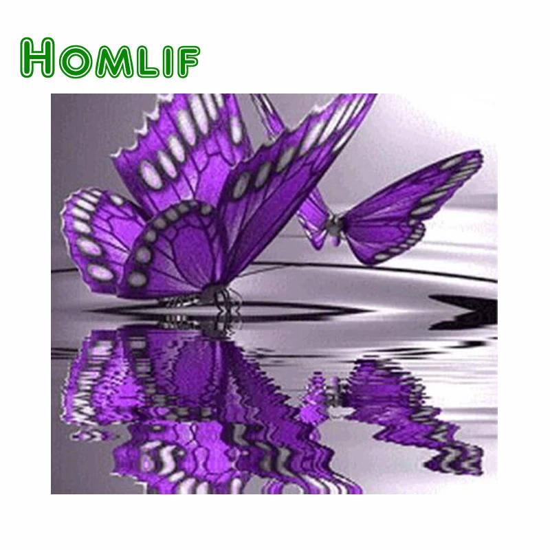 Homlif DIY Вышивка с кристаллами Алмазная мозаика бабочка рукоделие производит